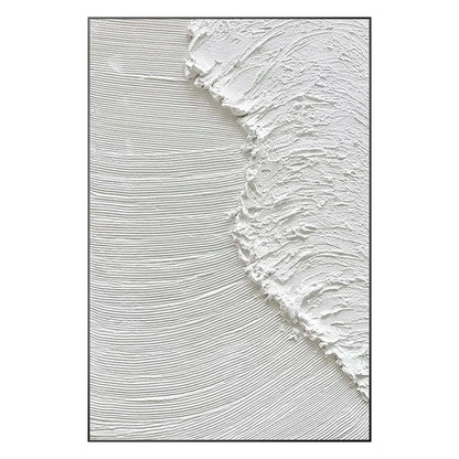 Textured White Ocean Waves Painting, Minimalist Coastal Wall Art, 3D Abstract Se #9
