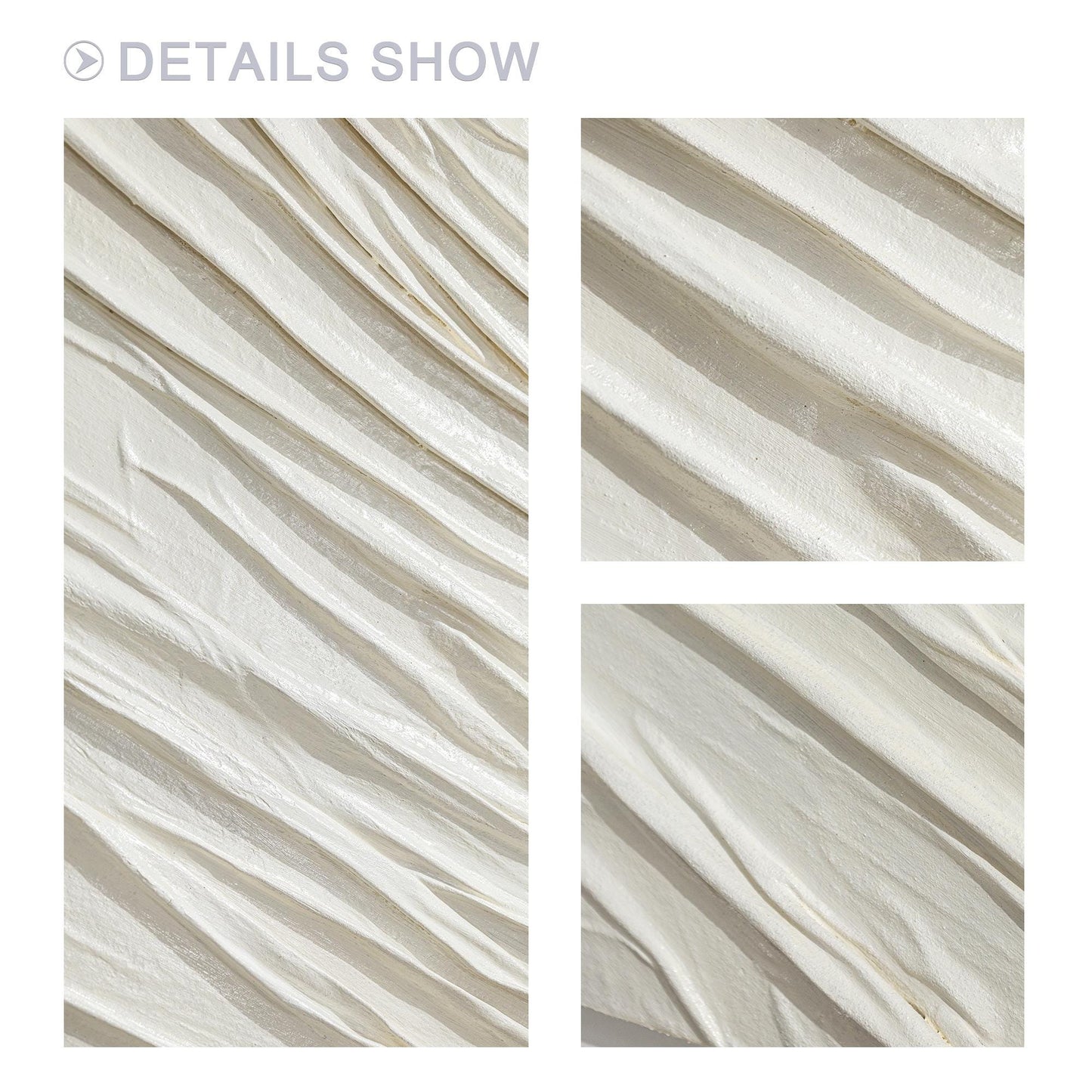 Textured White Plaster Painting: 3D Nordic Minimalist Wall Art #3