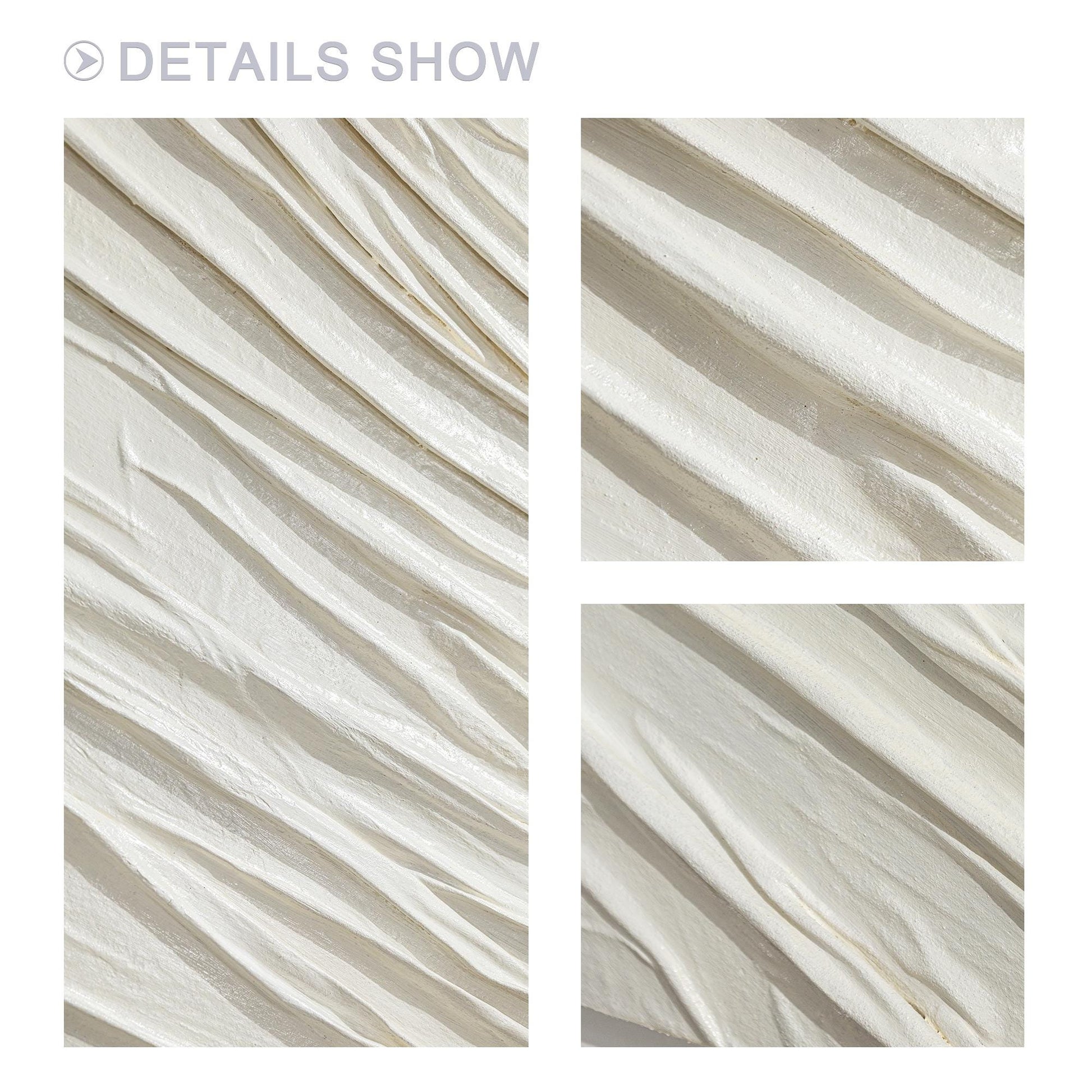 Textured White Plaster Painting: 3D Nordic Minimalist Wall Art #3