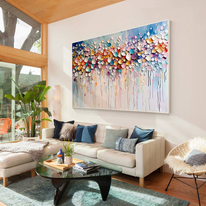 Textured Wildflower Painting: 3D Abstract Floral Canvas Wall Art #2
