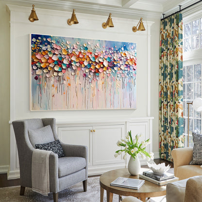 Textured Wildflower Painting: 3D Abstract Floral Canvas Wall Art #3