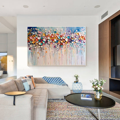 Textured Wildflower Painting: 3D Abstract Floral Canvas Wall Art #4