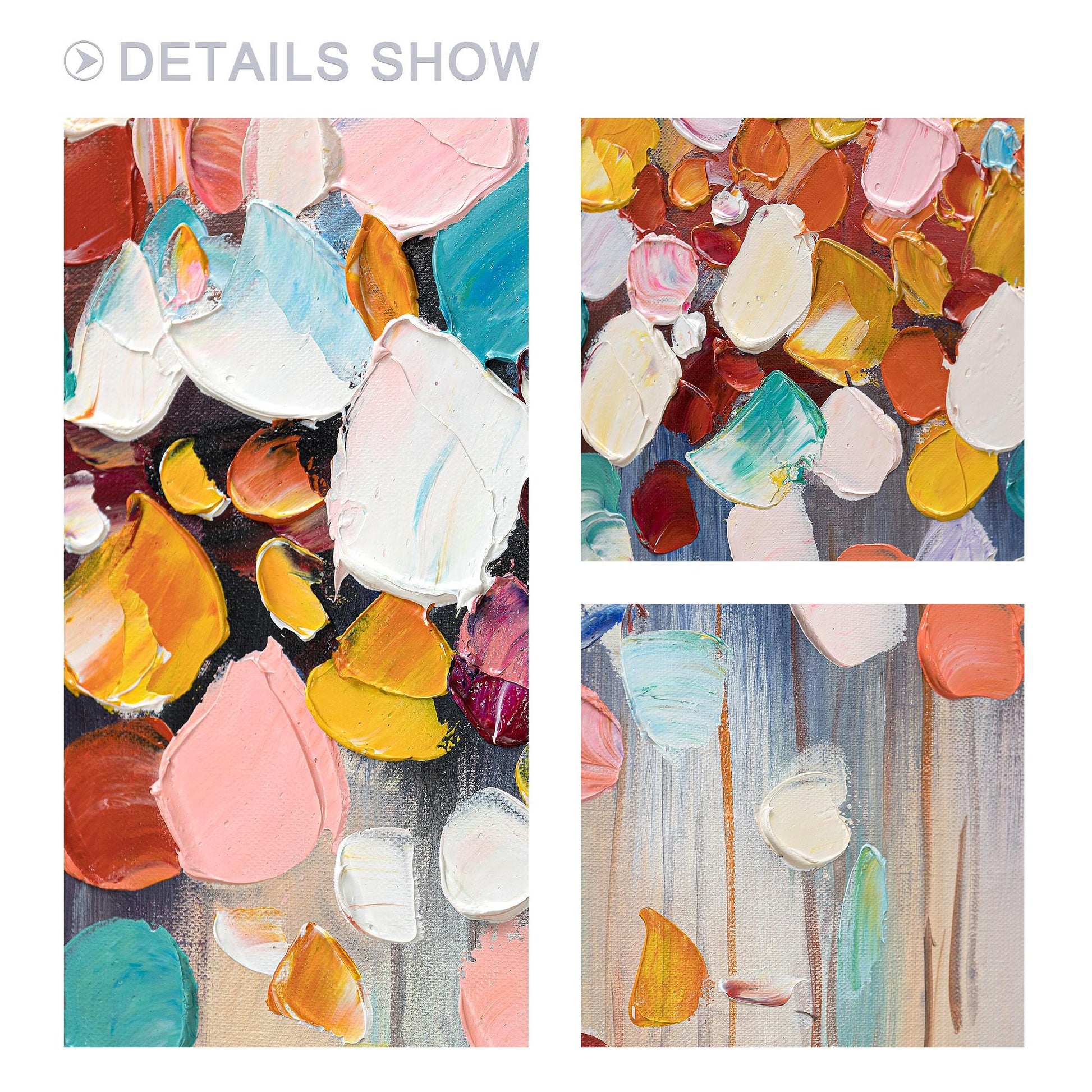 Textured Wildflower Painting: 3D Abstract Floral Canvas Wall Art #6