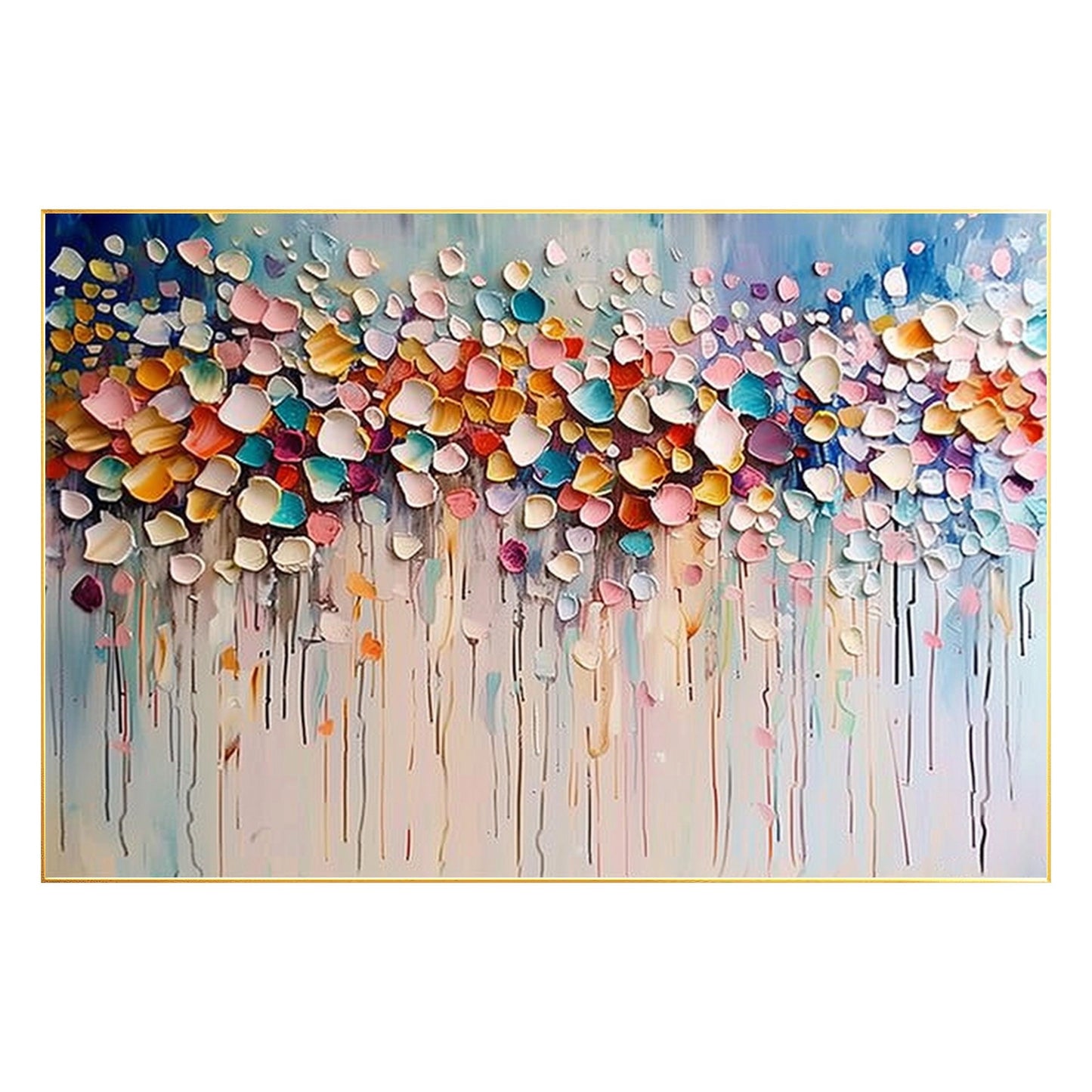 Textured Wildflower Painting: 3D Abstract Floral Canvas Wall Art #8