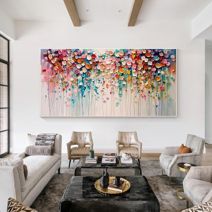 Textured Wildflower Painting: 3D Floral Abstract Canvas Art #2
