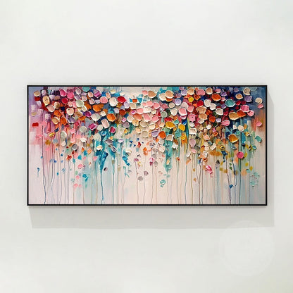 Textured Wildflower Painting: 3D Floral Abstract Canvas Art #7