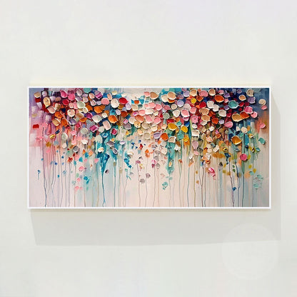 Textured Wildflower Painting: 3D Floral Abstract Canvas Art #10