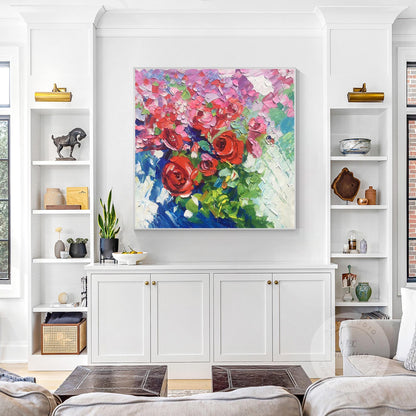 Textured Wildflowers Painting: 3D Floral Canvas Wall Art #2