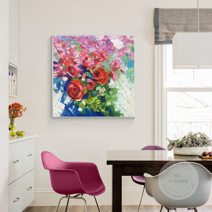 Textured Wildflowers Painting: 3D Floral Canvas Wall Art #4