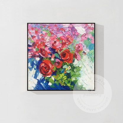 Textured Wildflowers Painting: 3D Floral Canvas Wall Art #8