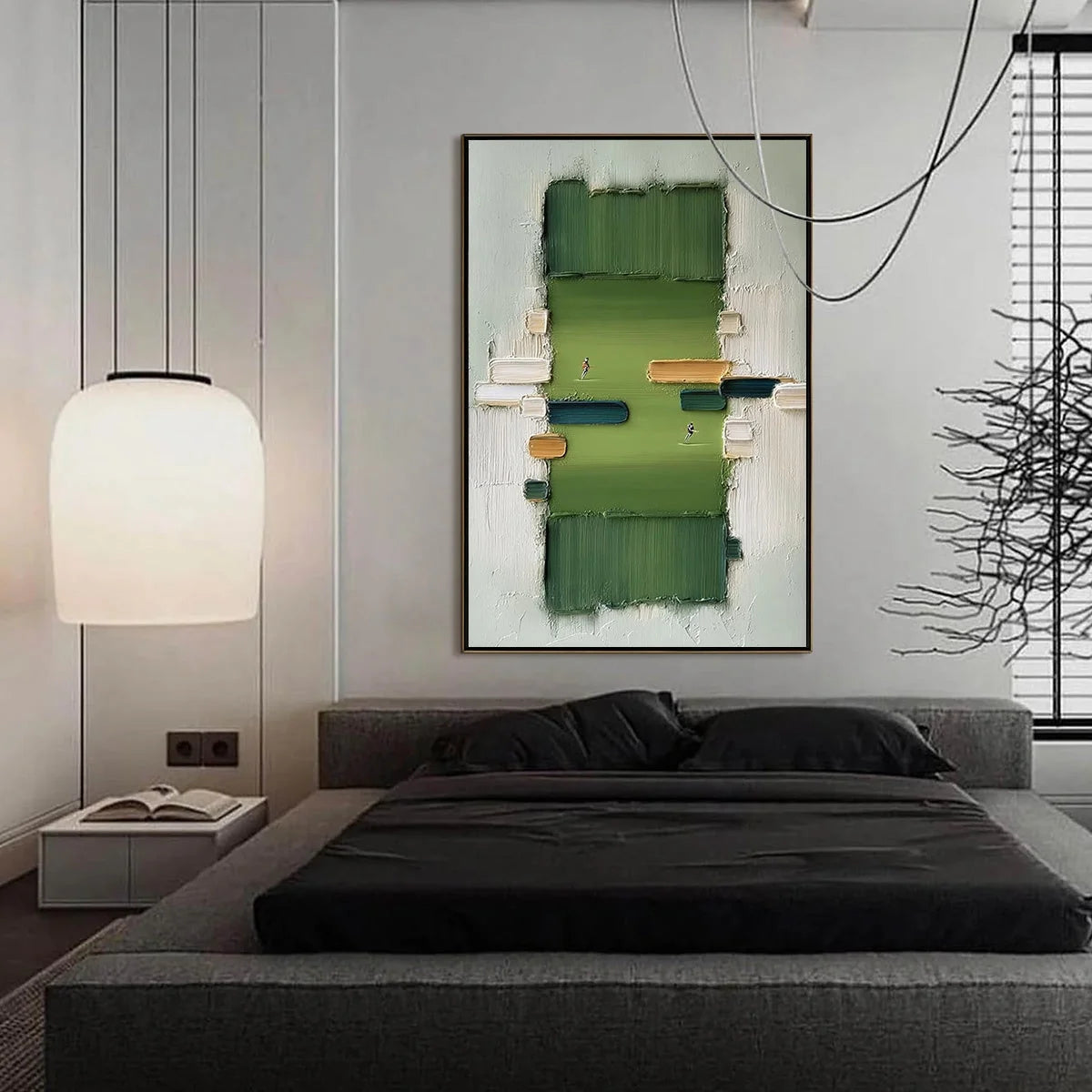 THE ARENA: Textured Abstract Sports Painting with a Minimalist Feel | Minimalist closeup, raised brushwork detail
