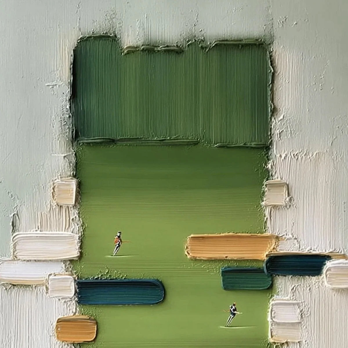 THE ARENA: Textured Abstract Sports Painting with a Minimalist Feel | rectangular format, hand-painted canvas edge