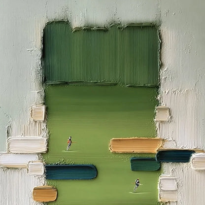 THE ARENA: Textured Abstract Sports Painting with a Minimalist Feel | rectangular format, hand-painted canvas edge