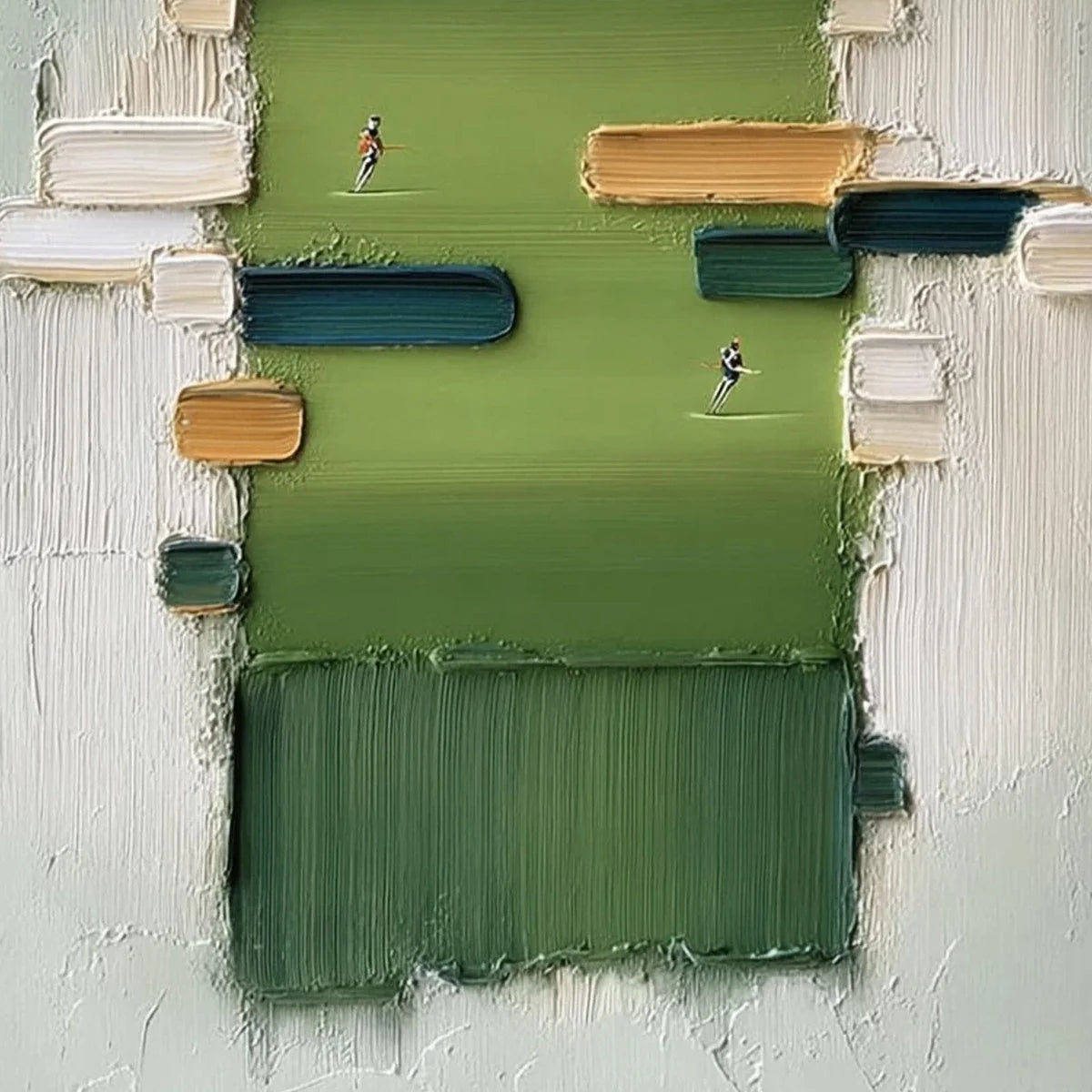 THE ARENA: Textured Abstract Sports Painting with a Minimalist Feel | rolled canvas, ready for custom framing