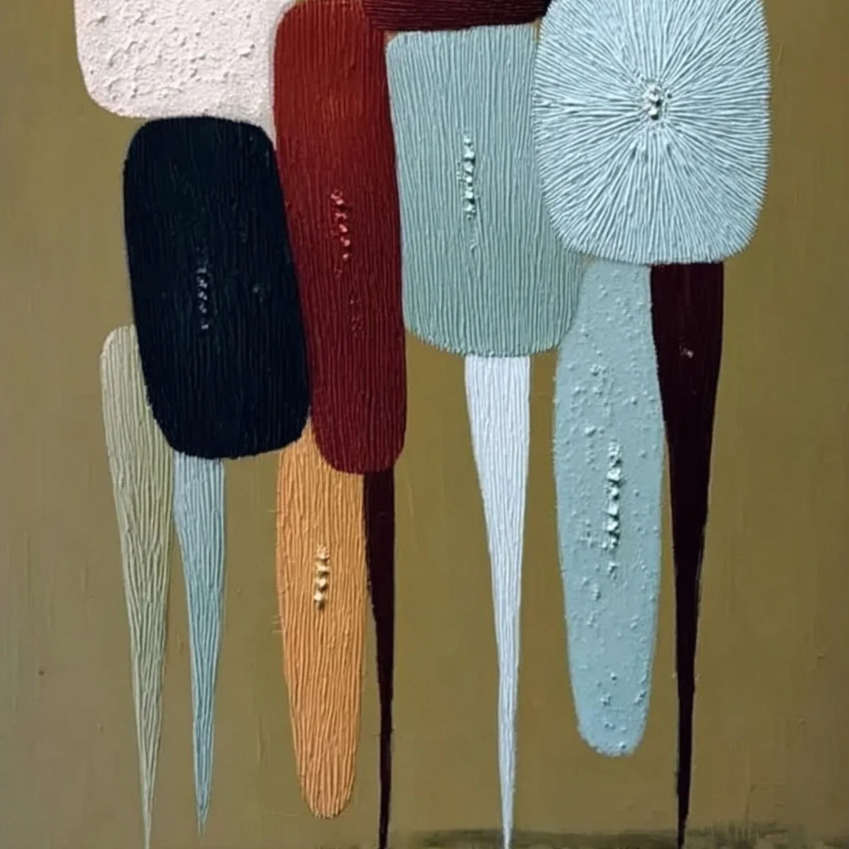 THE CARAVAN: Abstract Boho Wabi Sabi Textured Horse Painting | rolled canvas, ready for custom framing
