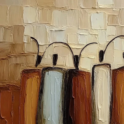 THE COLLECTIVE: Square Abstract Impasto Palette Knife Painting | rectangular format, hand-painted canvas edge