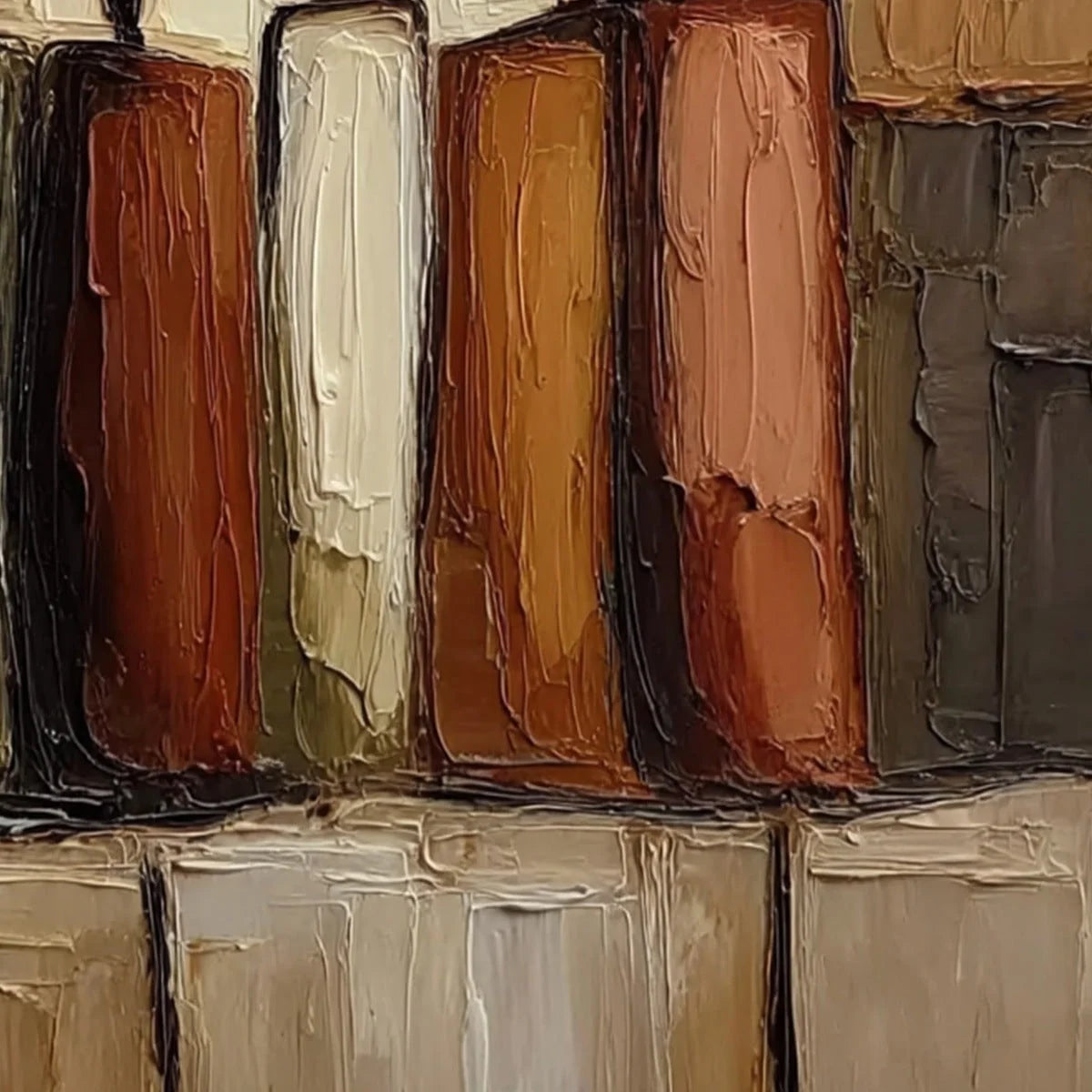 THE COLLECTIVE: Square Abstract Impasto Palette Knife Painting | rolled canvas, ready for custom framing