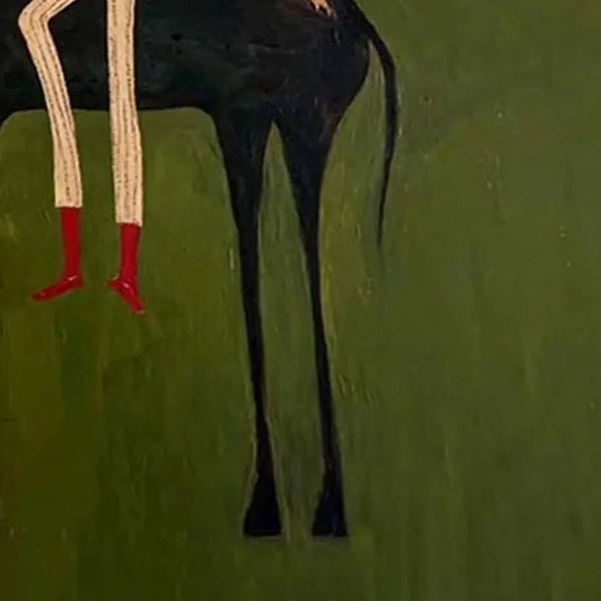 THE COMPANION: Modern Figurative Painting of a Horse and Rider | rolled canvas, ready for custom framing