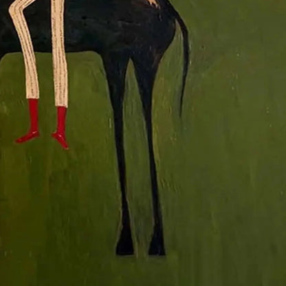 THE COMPANION: Modern Figurative Painting of a Horse and Rider | rolled canvas, ready for custom framing