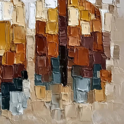THE COMPANIONS: Heavily Textured Abstract Figurative Palette Knife Oil Painting | rolled canvas, ready for custom framing