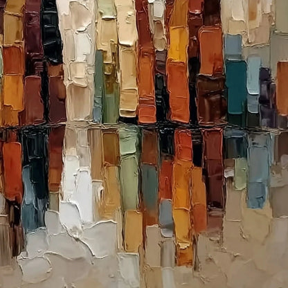 THE COMPANIONS: Textured Abstract Figurative Impasto Painting | rolled canvas, ready for custom framing