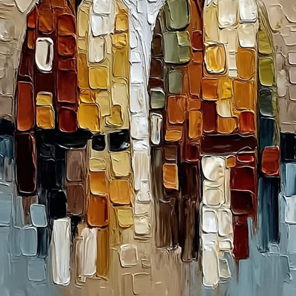 THE COMPANIONS: Textured Abstract Figurative Impasto Painting | rolled canvas, ready for custom framing