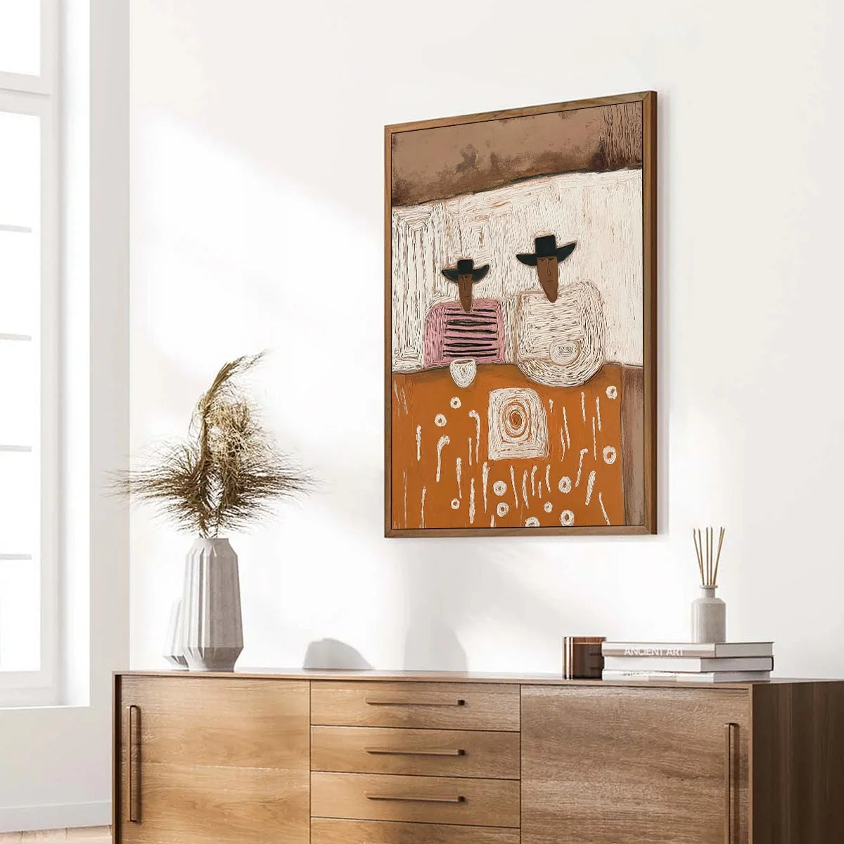 THE COMPANIONS: Textured Boho Figurative Impasto Oil Painting | multi-color palette, original oil on stretched canvas art