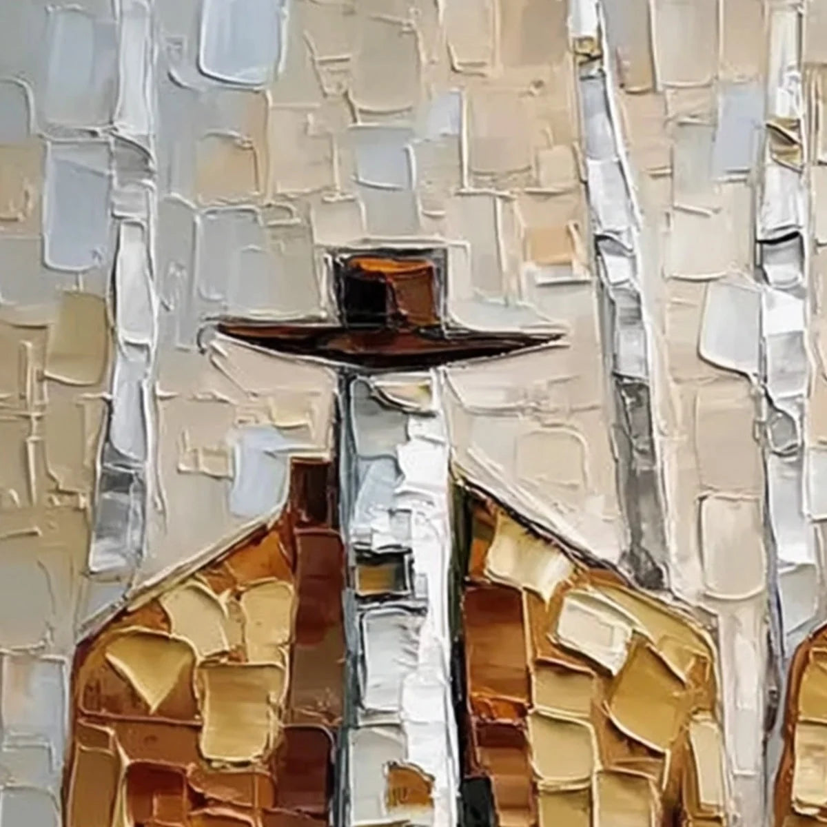 THE COMPANIONS: Textured Impasto Painting of Two Figures in a Forest | rectangular format, hand-painted canvas edge
