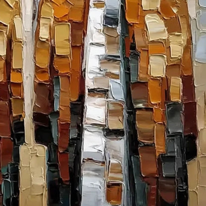 THE COMPANIONS: Textured Impasto Painting of Two Figures in a Forest | rolled canvas, ready for custom framing