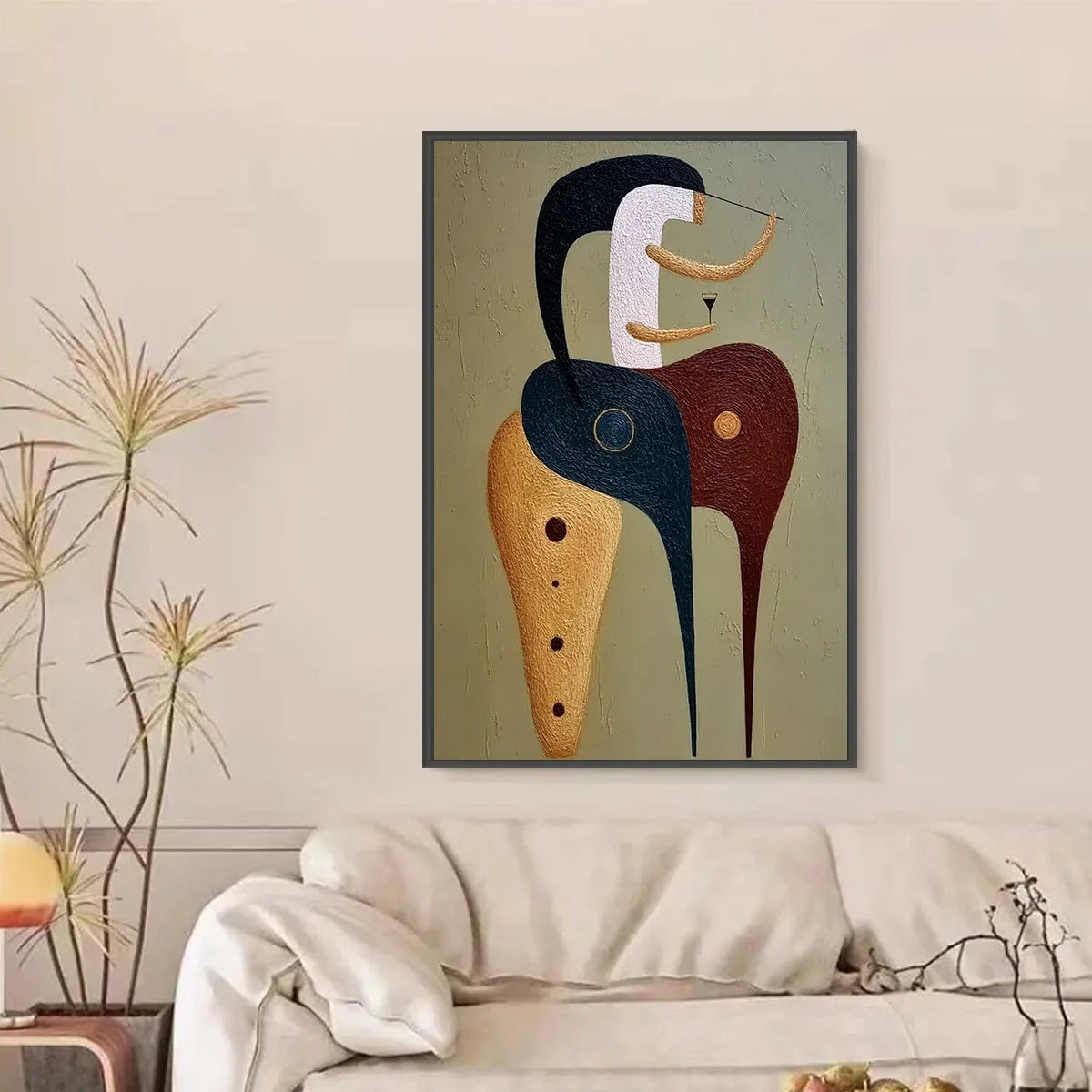 THE CONNOISSEUR: Textured Abstract Figurative Painting for Modern Decor | Figurative closeup, raised brushwork detail