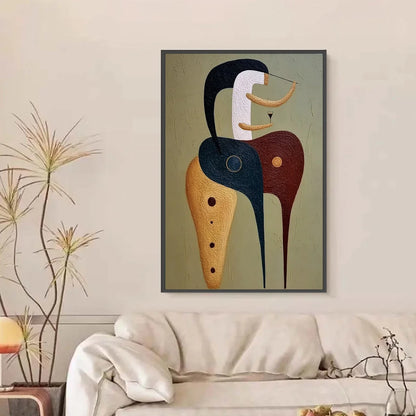 THE CONNOISSEUR: Textured Abstract Figurative Painting for Modern Decor | Figurative closeup, raised brushwork detail