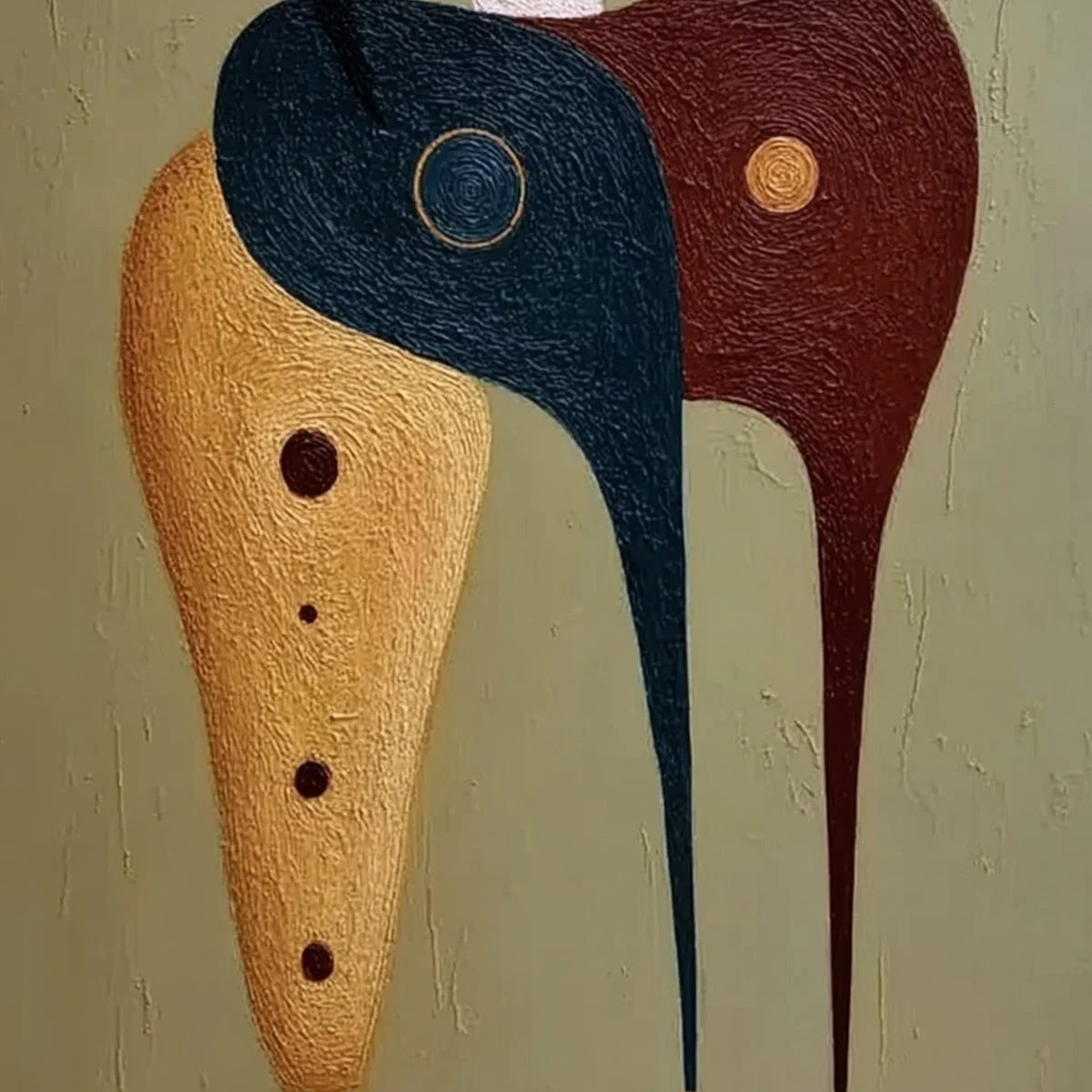 THE CONNOISSEUR: Textured Abstract Figurative Painting for Modern Decor | rolled canvas, ready for custom framing