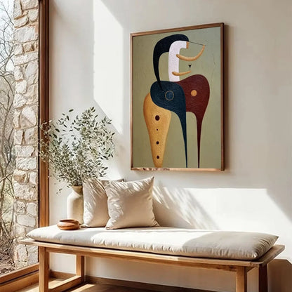 THE CONNOISSEUR: Textured Abstract Figurative Painting for Modern Decor | multi-color palette, original oil on stretched canvas art
