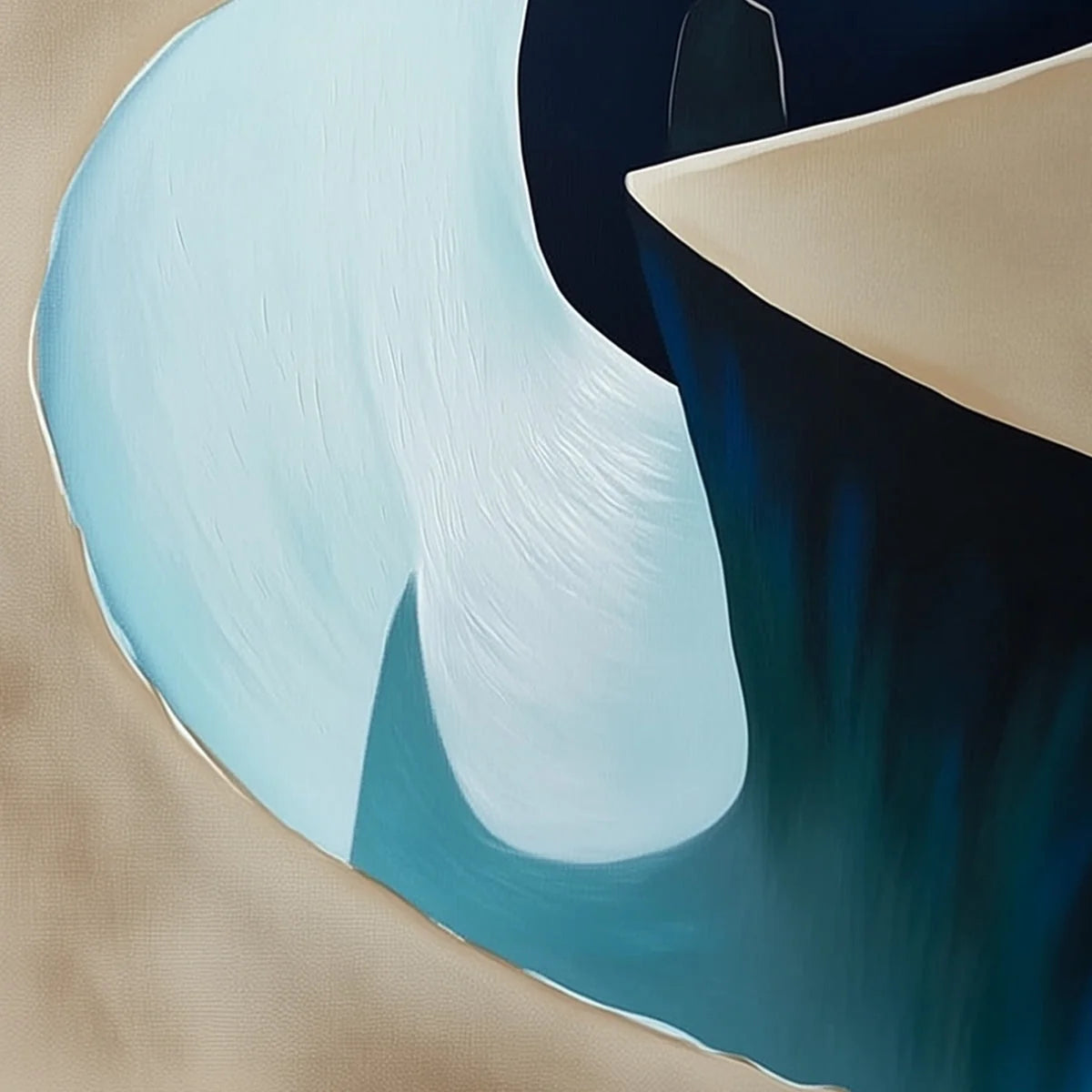 THE CROSSING: Minimalist Abstract Painting of a Figure's Journey | rolled canvas, ready for custom framing