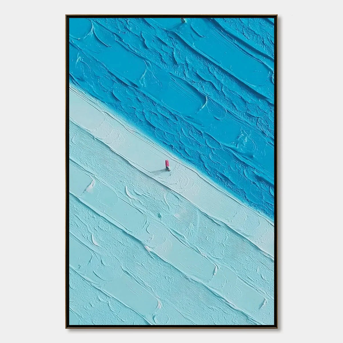 THE CROSSING: Textured Minimalist Abstract Seascape Painting | hanging in living room, Minimalist wall art