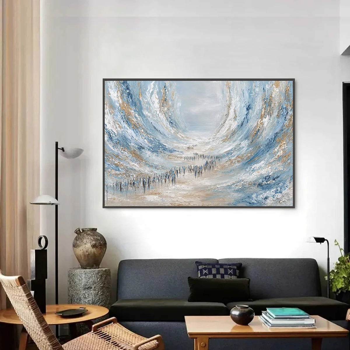 THE EXODUS: Large Abstract Figurative Textured Wall Art | Figurative closeup, raised brushwork detail