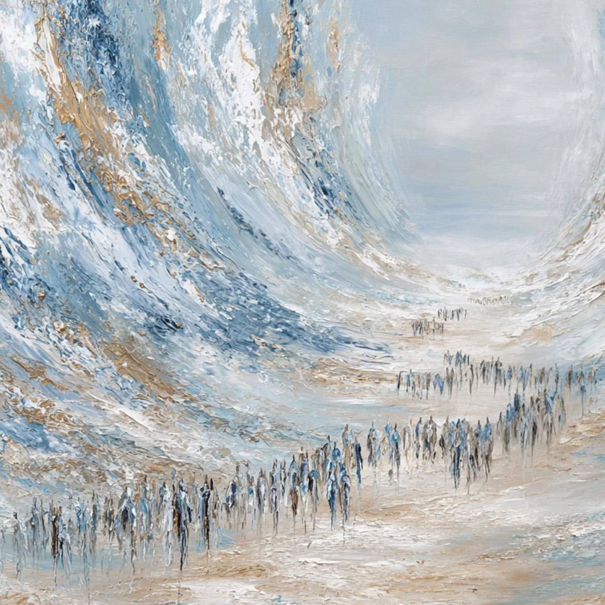 THE EXODUS: Large Abstract Figurative Textured Wall Art | rolled canvas, ready for custom framing