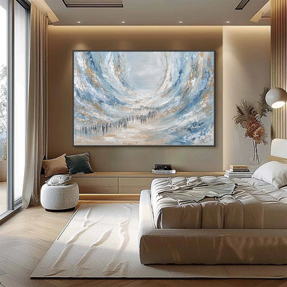 THE EXODUS: Large Abstract Figurative Textured Wall Art | black frame version on white wall