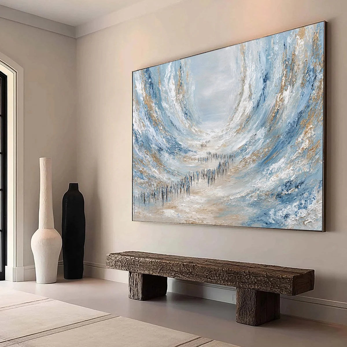 THE EXODUS: Large Abstract Figurative Textured Wall Art | Figurative mood, soft natural light studio shot
