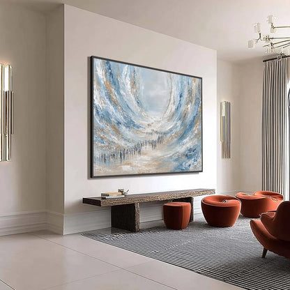 THE EXODUS: Large Abstract Figurative Textured Wall Art | multi-color palette, original oil on stretched canvas art