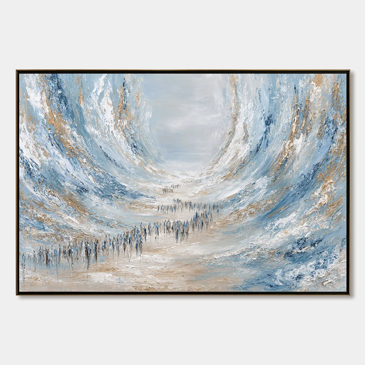 THE EXODUS: Large Abstract Figurative Textured Wall Art | hanging in living room, Figurative wall art