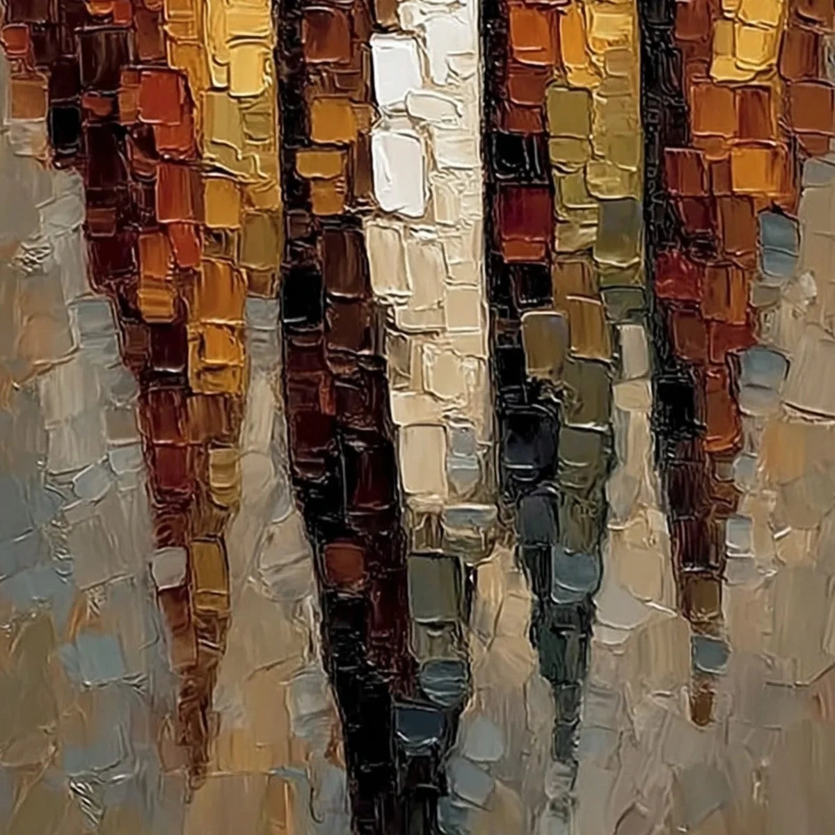 THE FOUR JOURNEYMEN: Abstract Figurative Impasto Palette Knife Painting | rolled canvas, ready for custom framing