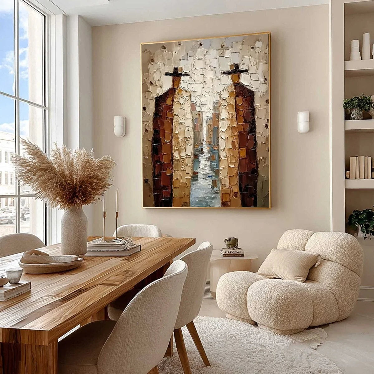 THE JOURNEYMEN: Textured Figurative Impasto Painting | Figurative mood, soft natural light studio shot