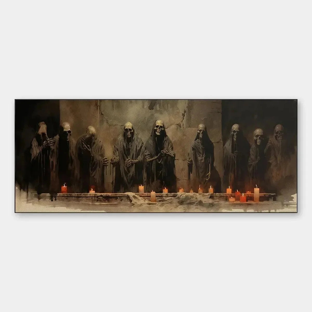 THE LAST SUPPER: Dark Art, Gothic Decor, Panoramic Wall Art | hanging in living room, Abstract wall art