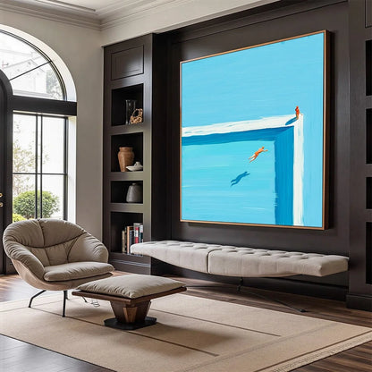 THE LEAP: Minimalist Art of a Summer Pool Dive | Minimalist mood, soft natural light studio shot
