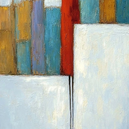 THE OBSERVER: Colorful Abstract Figurative Cityscape Painting | rolled canvas, ready for custom framing