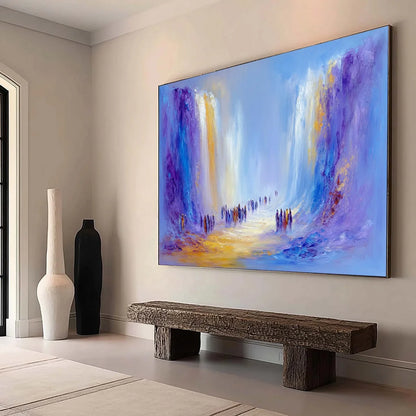 THE PASSAGE: Epic Journey Abstract Impasto Palette Knife Painting | Abstract mood, soft natural light studio shot