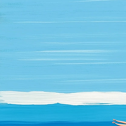 THE PLUNGE: Minimalist Blue Art of a Summer Pool Scene | rolled canvas, ready for custom framing
