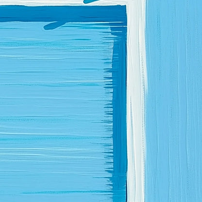 THE PLUNGE: Minimalist Modern Art of a Summer Pool Scene | rectangular format, hand-painted canvas edge
