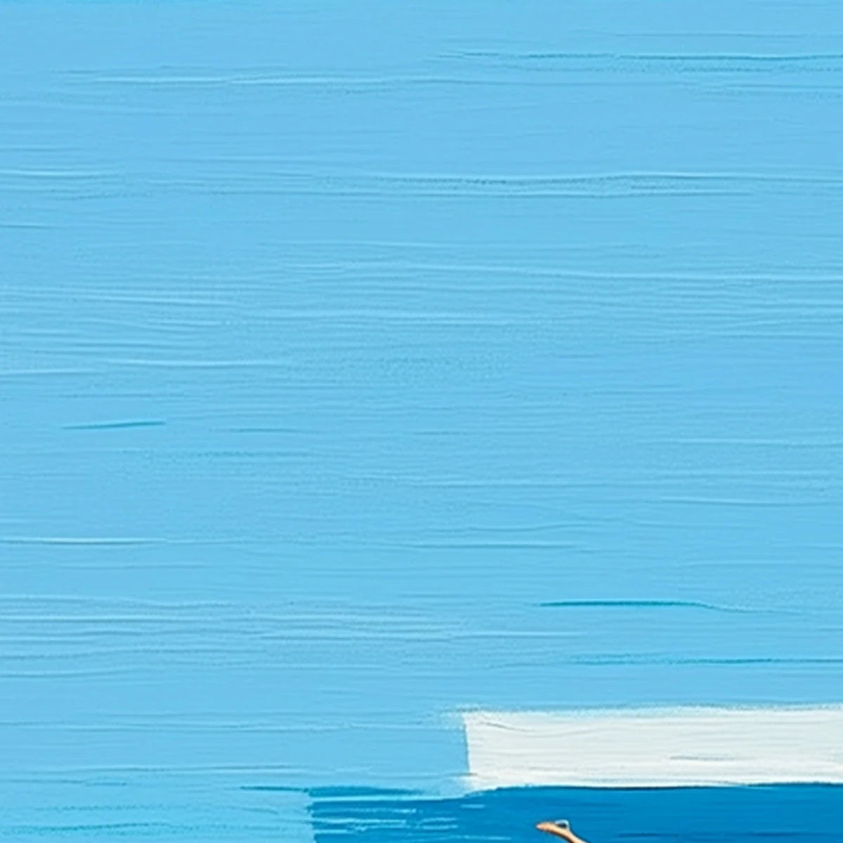 THE PLUNGE: Minimalist Modern Art of a Summer Pool Scene | rolled canvas, ready for custom framing